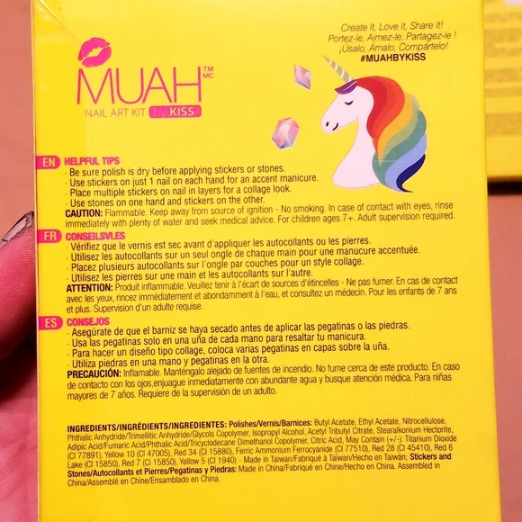 NWT MUAH What's Trending Nail Art Kit by Kiss RAINBOW UNICORN Set! - Picture 9 of 16